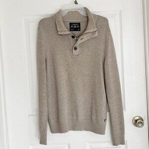 American Eagle Outfitters Mens Henley sz M Mock Neck Y2K Preppy Skater